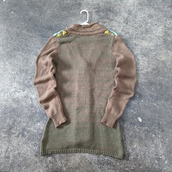 BKE Buckle Cardigan Sweater Womens M Brown Button Up Loose Bohemian Knit - Picture 3 of 8